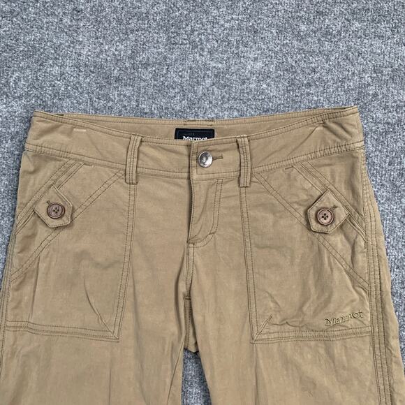 Marmot Pant Womens 6 Tan Convertible Roll Up Capri Stretch Outdoor Nylon Blend - Picture 5 of 15